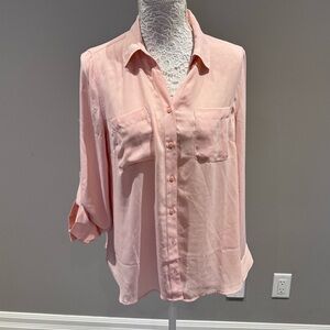 Talbots Pink Button Down Shirt Sz Large Petite